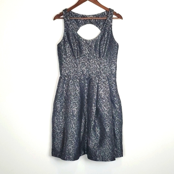 Yoana Baraschi Dresses & Skirts - Yoana Baraschi Blue,‎ Black and Silver Fit and Flare Party Dress